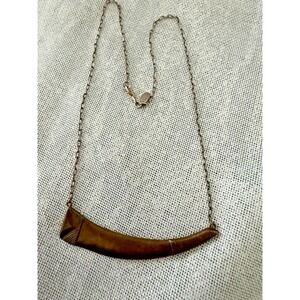 Axe & Apple Necklace Metal Pendant Brown with Silver‎ Tone Chain Necklace Women